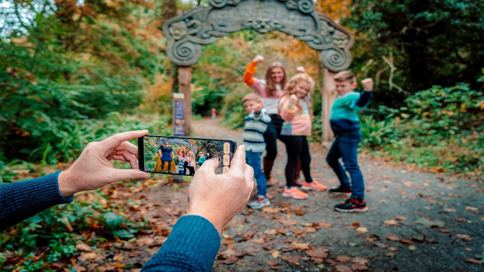 Family on trail in Slieve Gullion Forest Park