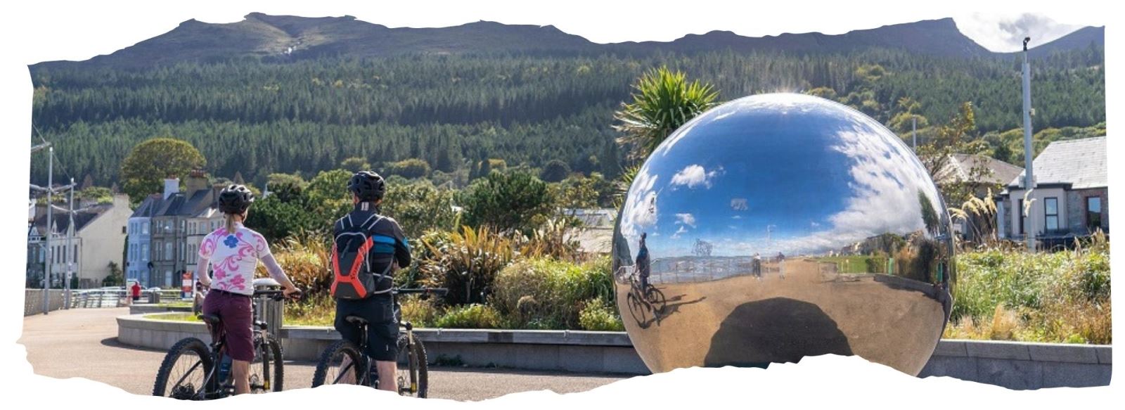 Cycling on Newcastle Promenade